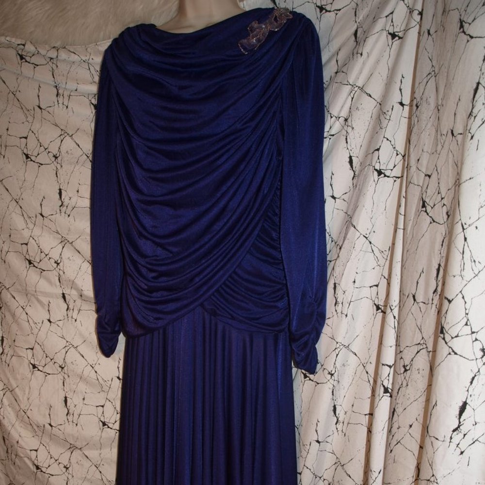 Long Purple DRESS BY DAVID ROSE SIZE 12 GENTLY USED VINTAGE